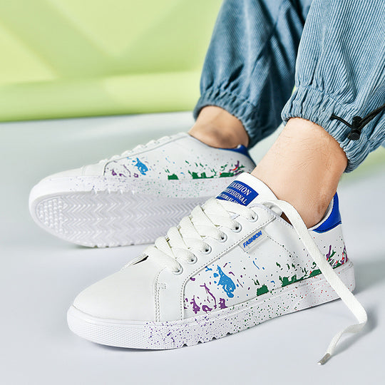 Unisex Freizeit-Sneaker mit Farbspritz-Design und gepolstertem Komfortfußbett EB