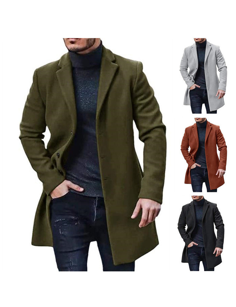 Herren eleganter Wollmantel mit schmalem Schnitt EB