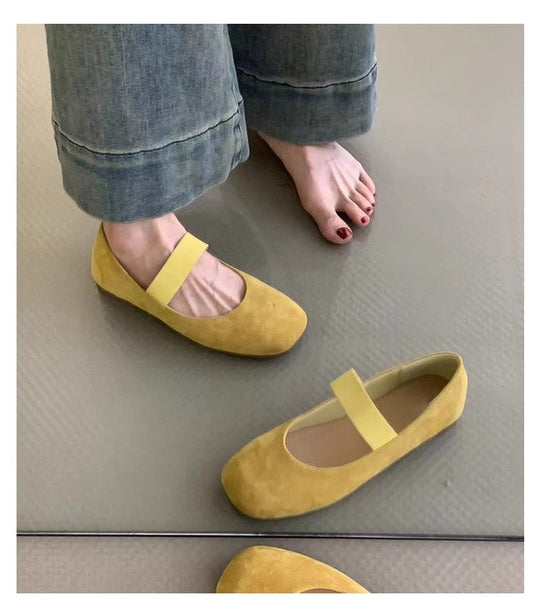 Damen Ballerinas mit komfortablem Riemen und weichem Obermaterial EB