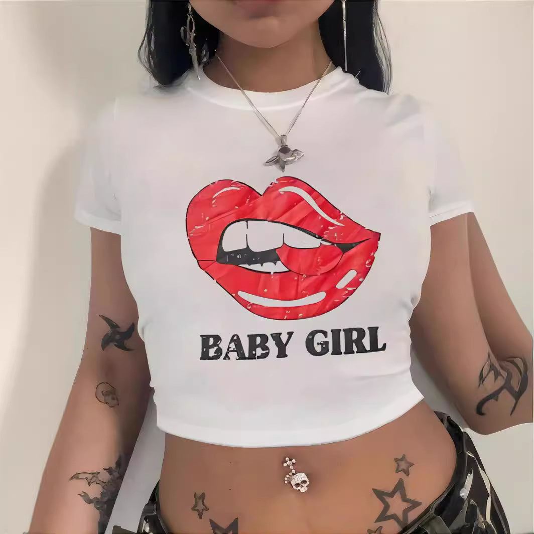 Damen Crop-Top mit innovativem Spinnen-Netz-Design EB