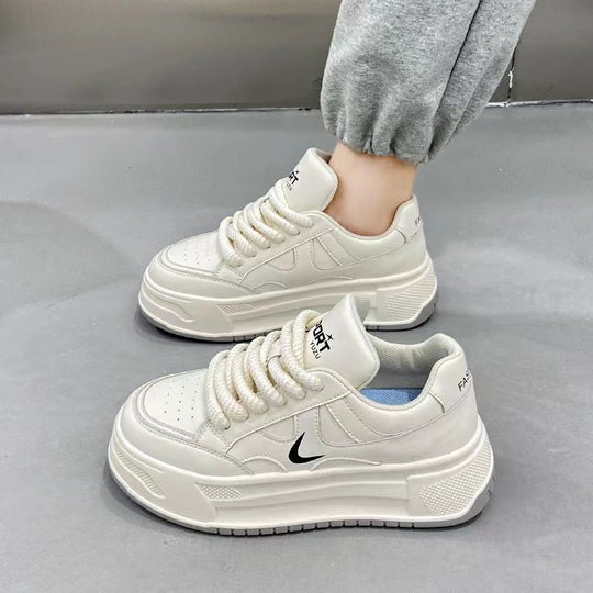 Damen modische Chunky-Sneaker mit dicker Dämpfung und elastischem Schnürsystem EB