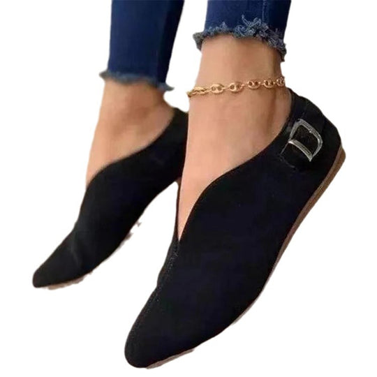 Damen Ballerinas mit modischer Schnallen-Applikation EB