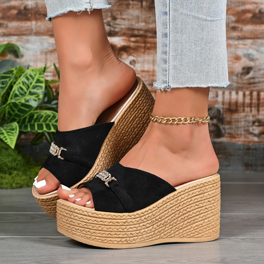 Damen Stilvolle und bequeme Plattform-Pantoletten EB
