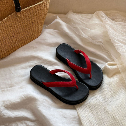 Damen modische Zehentrenner-Sandalen mit komfortablem Fußbett und rutschfester Sohle EB
