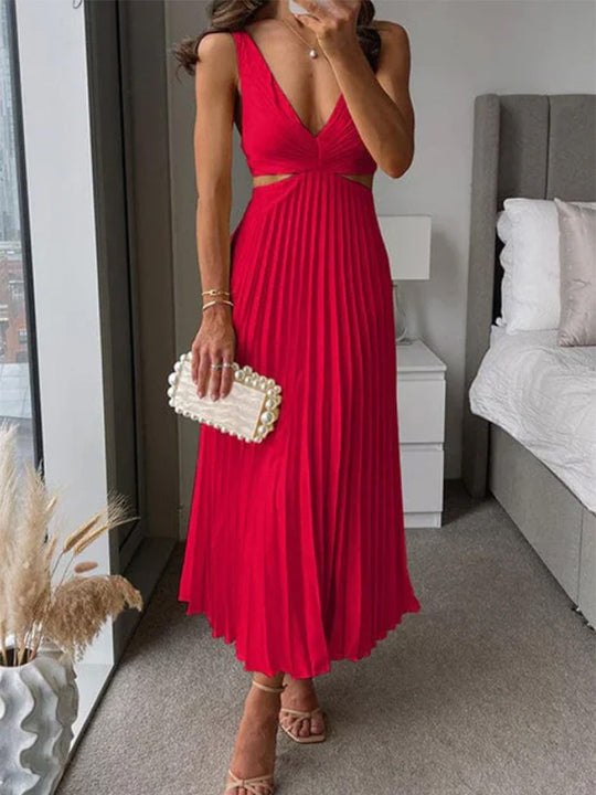 Damen Elegant gefaltetes Abendkleid EB