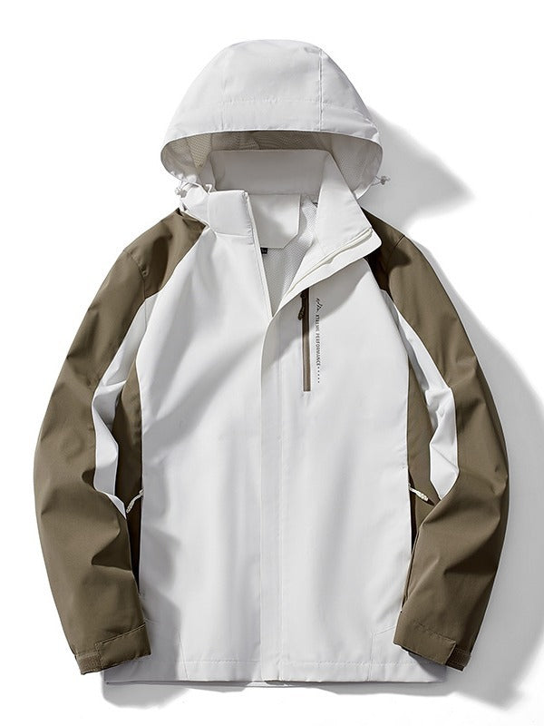 Damen Leichte zweifarbige Softshelljacke mit Kapuze, atmungsaktivem Meshfutter und Brustreißverschluss EB
