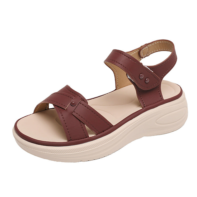 Damen Komfortable Sandalen mit verstellbaren Riemen und gepolstertem Fußbett EB