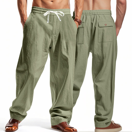 Herren Bequeme Strandhose mit elastischem Bund und praktischen Taschen EB