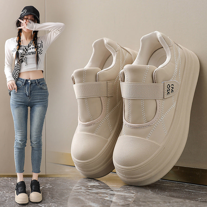 Damen modische Slip-On Sneakers mit praktischen Klettverschluss und dämpfender Laufsohle EB