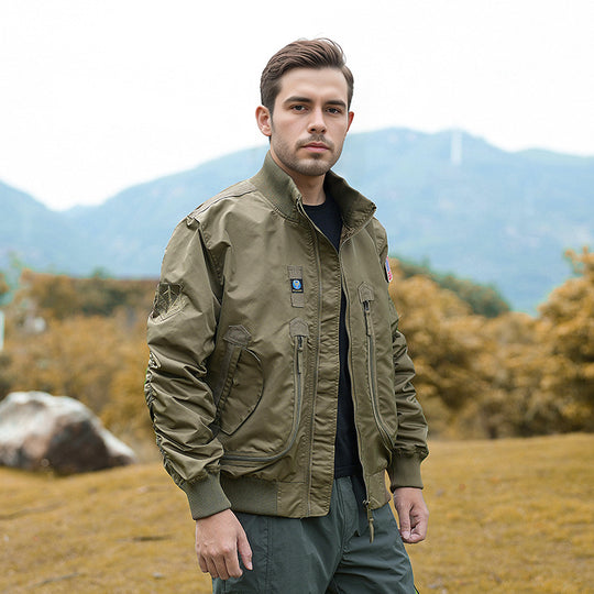 Herren nan robuste Bomberjacke mit winddichtem Nylon, utility-Taschen und elastischen Bündchen EB
