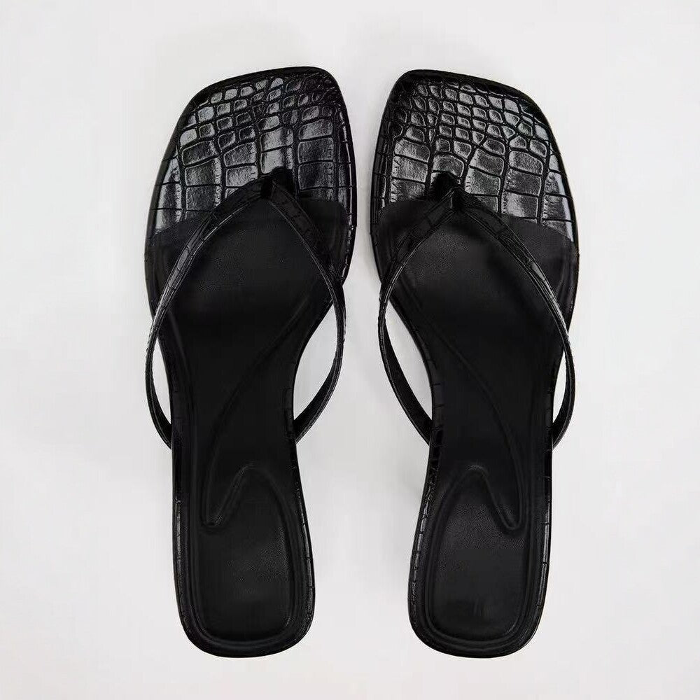 Damen Elegante Riemchen-Sandalen mit Kroko-Prägung EB