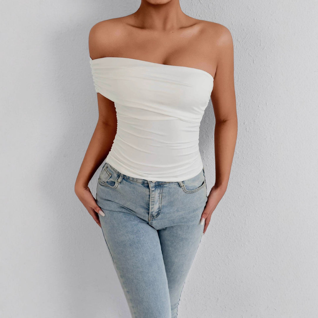 Damen Off-Shoulder Oberteil mit raffinierten Rüschendetails EB