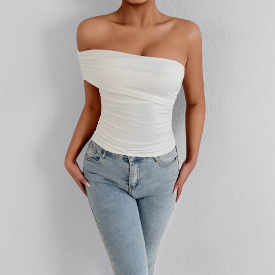 Damen Off-Shoulder Oberteil mit raffinierten Rüschendetails EB