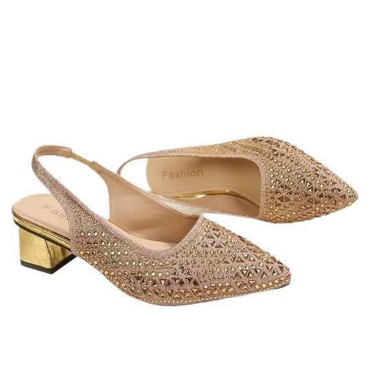 Damen Slingback-Pumps mit glamourösem Kristall-Detail EB