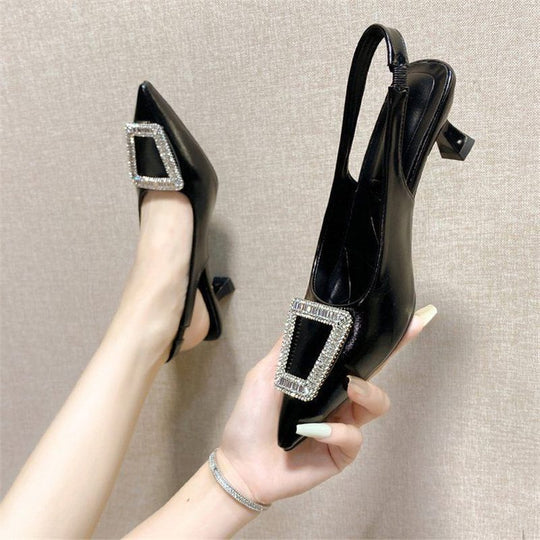 Damen elegante Slingback-Pumps mit modischem Absatz EB