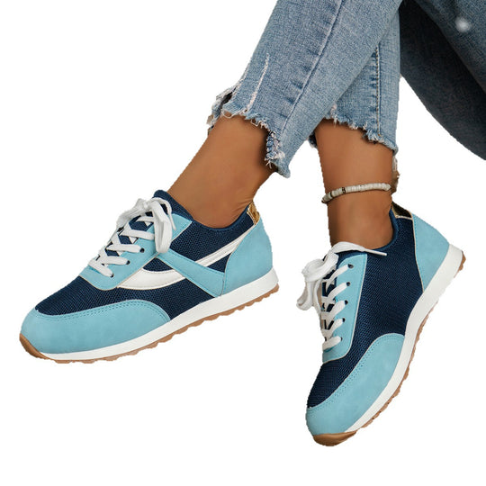 Damen  leichte Retro-Lauf-Sneaker mit verstärkter Zehenkappe, atmungsaktivem Mesh-Obermaterial und profilierter Gummilaufsohle EB