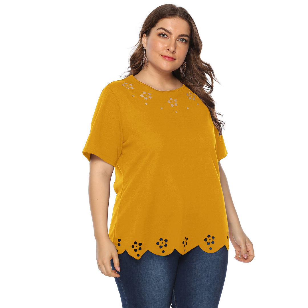 Damen elegantes Oberteil mit dekorativen Blumenstickereien EB