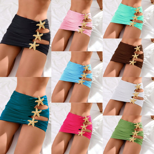 Damen Strandrock mit eleganten Cut-Outs und funkelnden Muschel-Details EB
