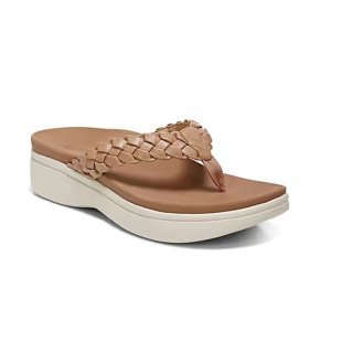 Damen Stylish geflochtene Zehentrenner mit komfortablem Plateau EB