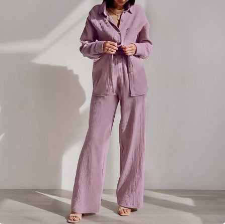 Damen Lässiges Zweiteiler-Set aus leichtem Material mit weitem Schnitt EB