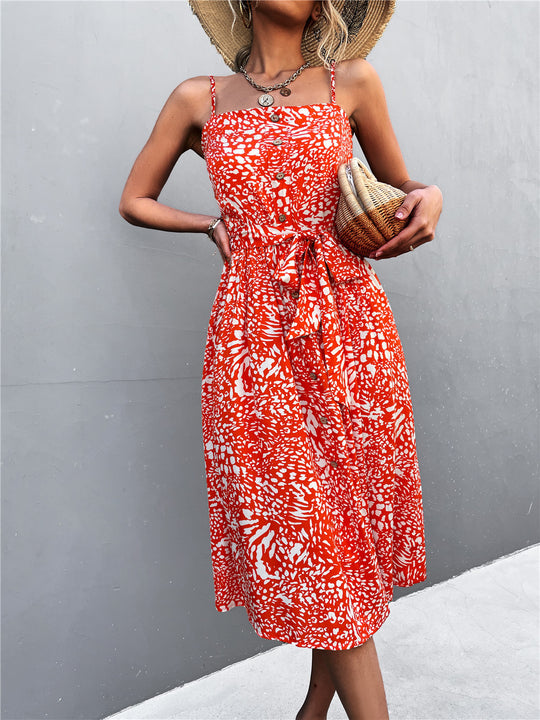 Damen Midikleid mit schickem Bustier-Oberteil und tailliertem Gürtel EB
