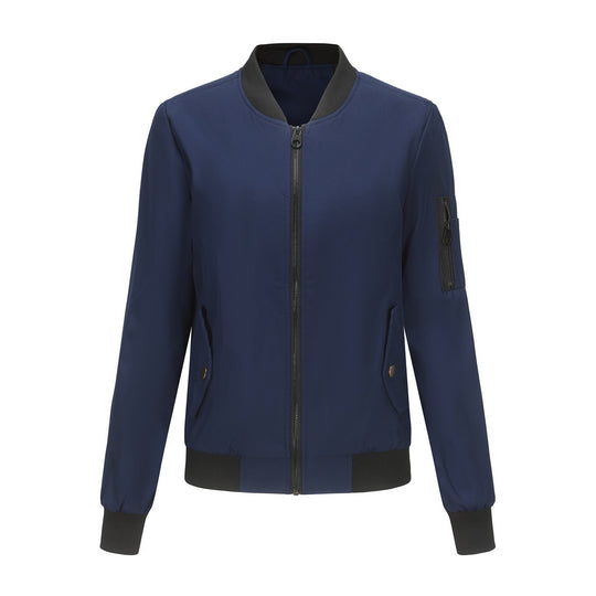 Damen nan leichte Bomberjacke mit Ärmeltasche, kontrastbündchen und sportiver Passform EB