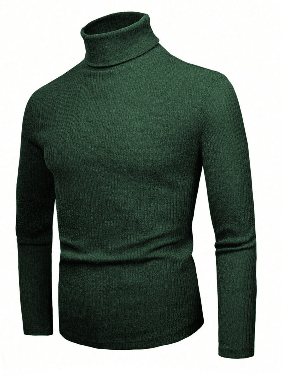 Damen eleganter Strickpullover mit hohem Kragen und feiner Rippenstruktur EB