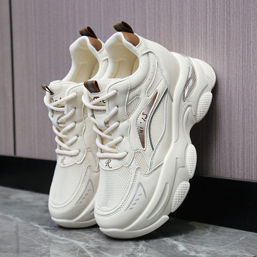 Damen Sportliche Chunky Sneakers mit atmungsaktivem Mesh-Obermaterial EB