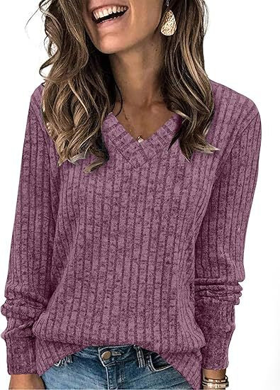 Damen eleganter V-Ausschnitt Pullover EB