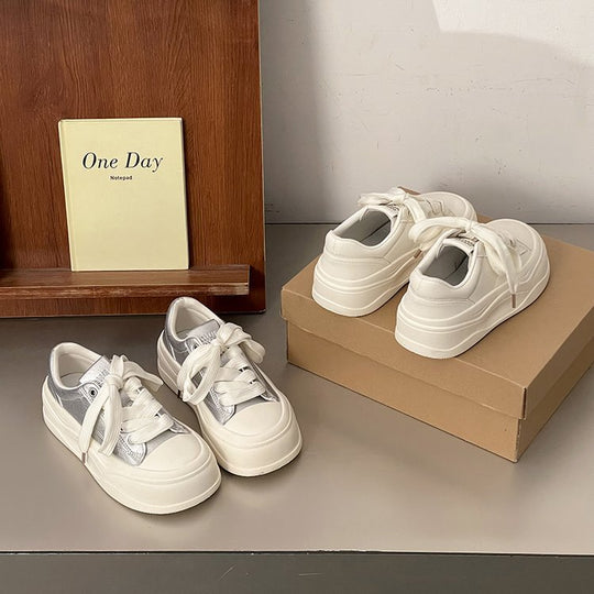 Damen modische Plateau-Sneaker mit ökologischem Obermaterial und komfortabler Dämpfung EB