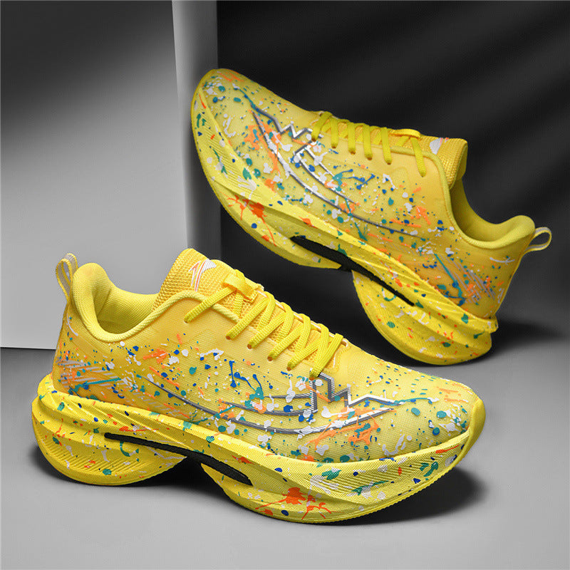 Unisex künstlerische Laufsneaker mit farbspritz-Design, sockenähnlichem Einstieg und gedämpfter Hohlkern-Zwischensohle EB