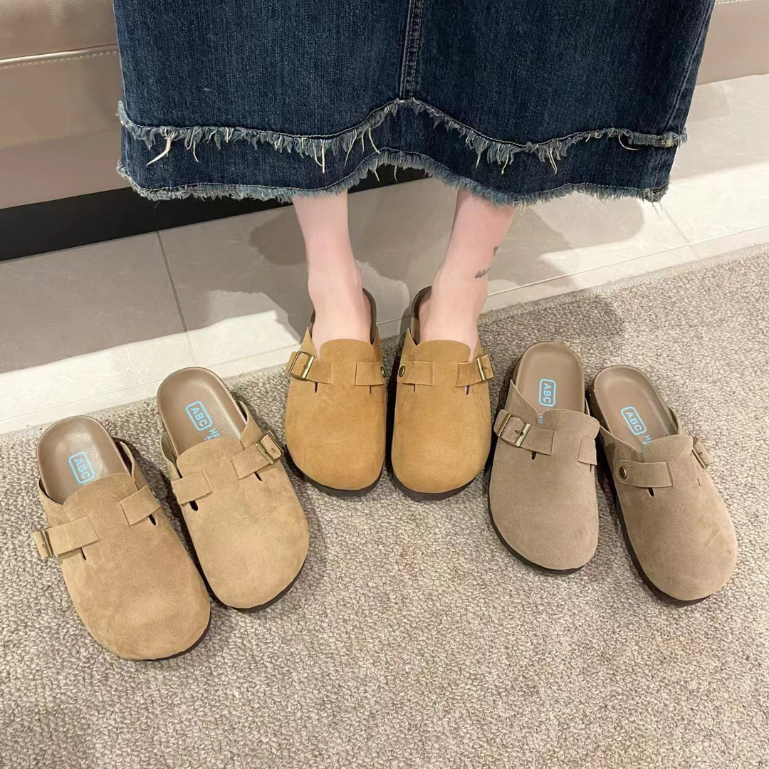 Damen Clogs mit modischen Riemen und rutschfester Sohle EB