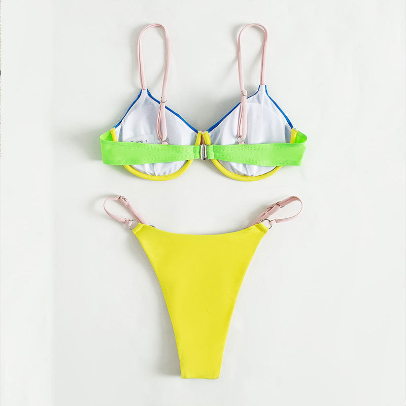 Damen Triangel-Bikini mit modischen Farbakzenten EB