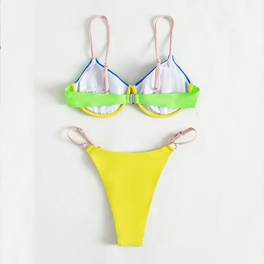 Damen Triangel-Bikini mit modischen Farbakzenten EB