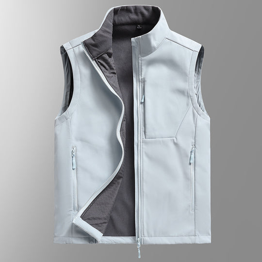 Herren Softshell‑Weste mit Fleecefutter, winddichter Außenlage und Reißverschlusstaschen EB