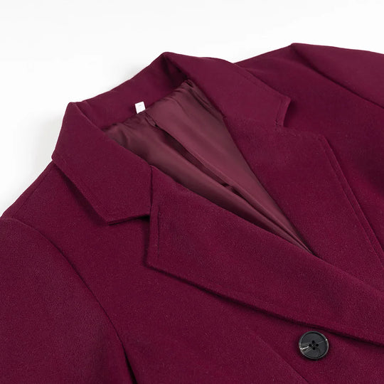 Damen eleganter langarm Mantel im Doppelreiher-Stil EB