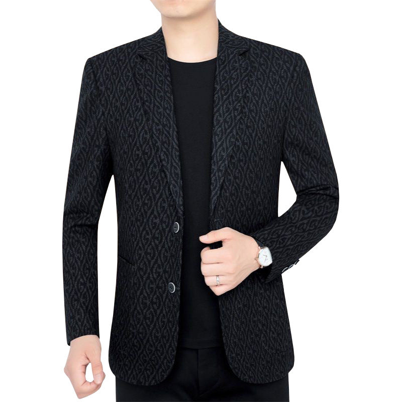 Herren Einreihiges Jacquard-Sakko mit schmaler Silhouette und feiner Struktur EB