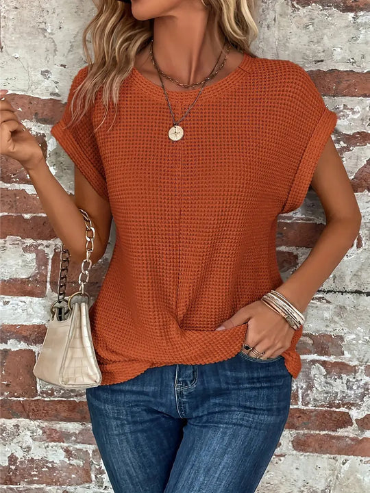 Damen lässiges Waffelstrickshirt EB