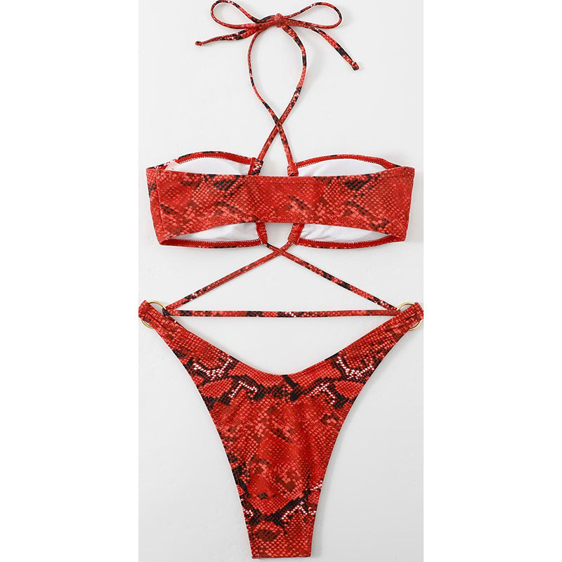 Damen Bikini-Set mit raffiniertem Wickel-Design und eleganten Cross-Trägern EB