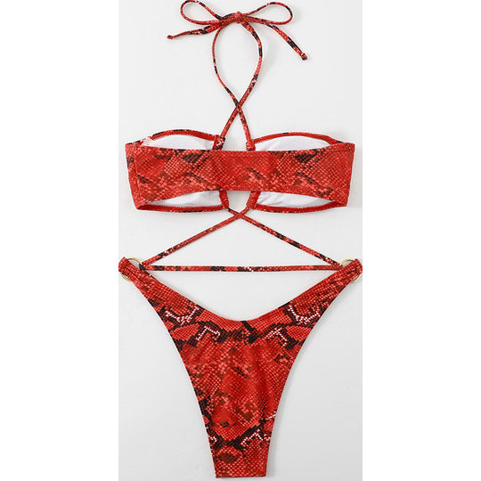Damen Bikini-Set mit raffiniertem Wickel-Design und eleganten Cross-Trägern EB