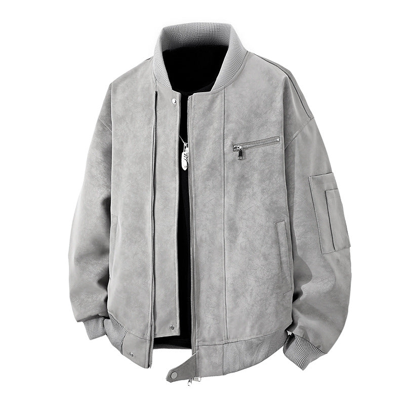Herren Trendige Bomberjacke im Vintage-Look mit praktischem Reißverschluss und stylischen Details EB