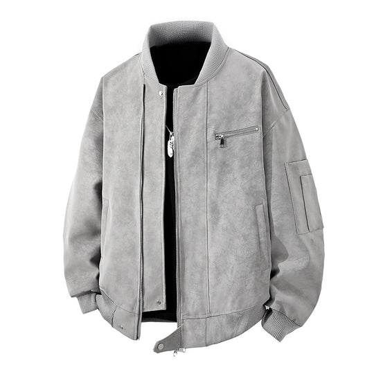 Herren Trendige Bomberjacke im Vintage-Look mit praktischem Reißverschluss und stylischen Details EB