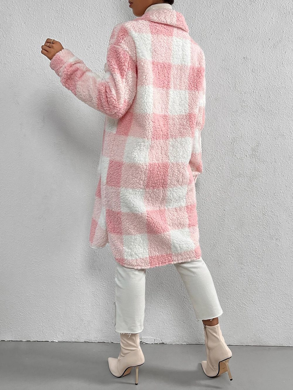EB | Weiche Teddyjacke mit Karomuster Warm und Komfortabel Perfekt für Den Herbst