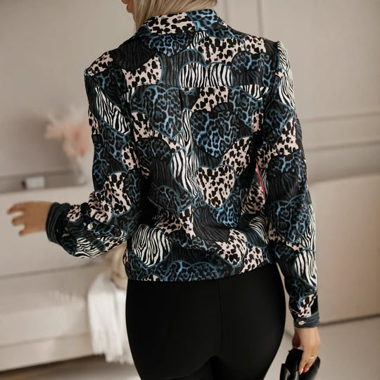 Damen Hemdbluse im Schlangen-Druck mit eleganter Passform EB