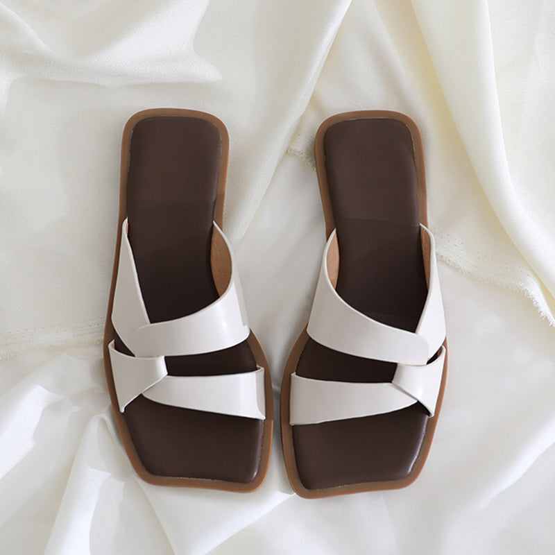 Damen elegante Zehentrenner-Sandalen mit geflochtenem Riemendesign und komfortablem Fußbett EB