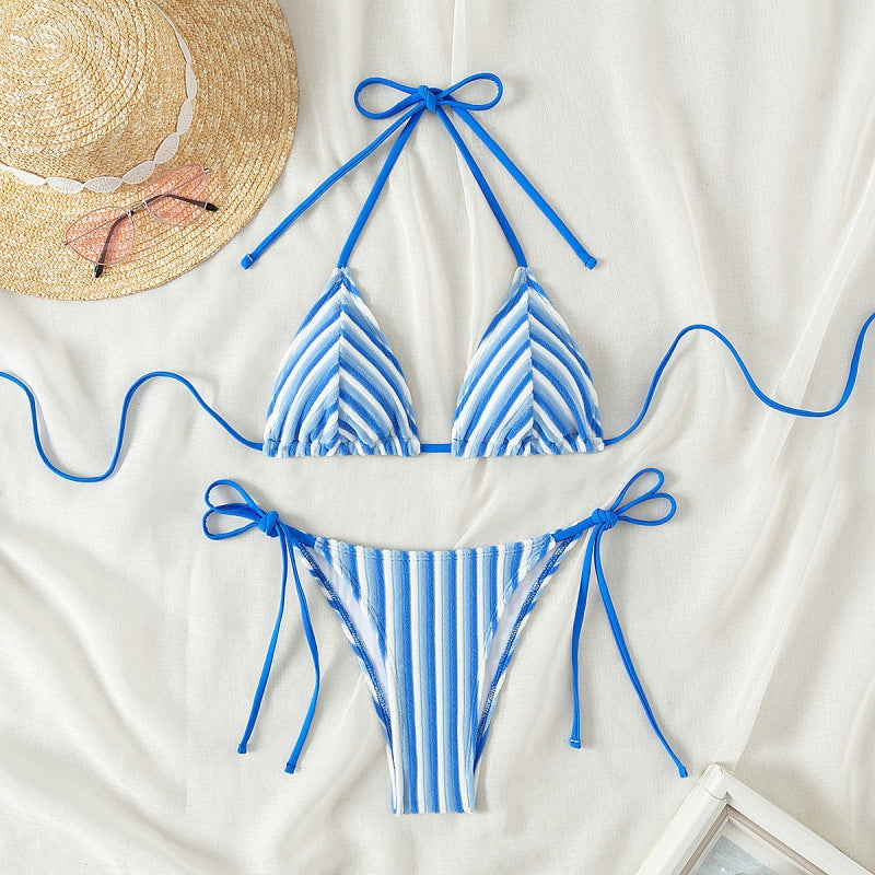 Damen Triangel-Bikini mit verstellbaren Schnürdetails EB