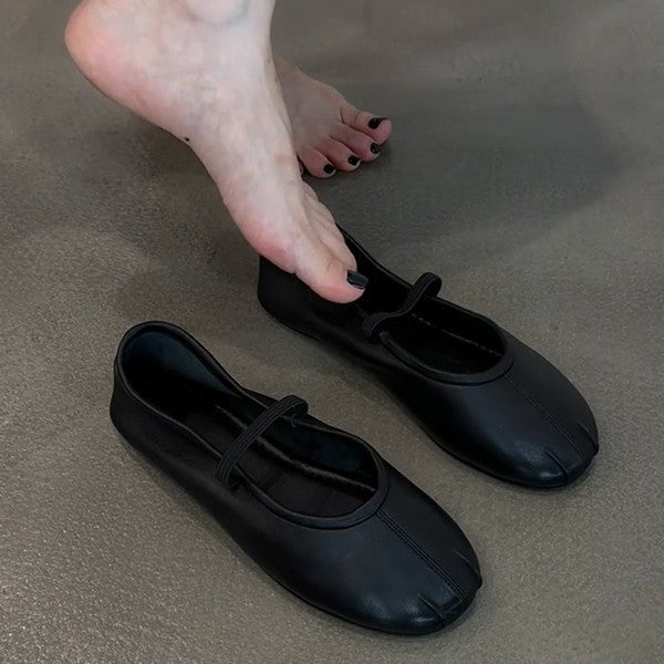Damen Bequeme Ballerinas mit elastischem Riemen und weichem Innenfutter EB