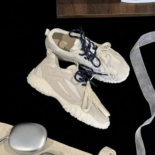 Damen sportliche Sneaker mit atmungsaktivem Mesh-Obermaterial und stabiler Laufsohle EB