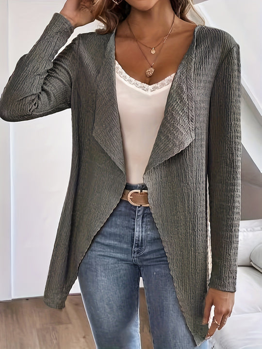 Damen eleganter Cardigan mit asymmetrischem Schnitt und strukturierter Oberfläche EB