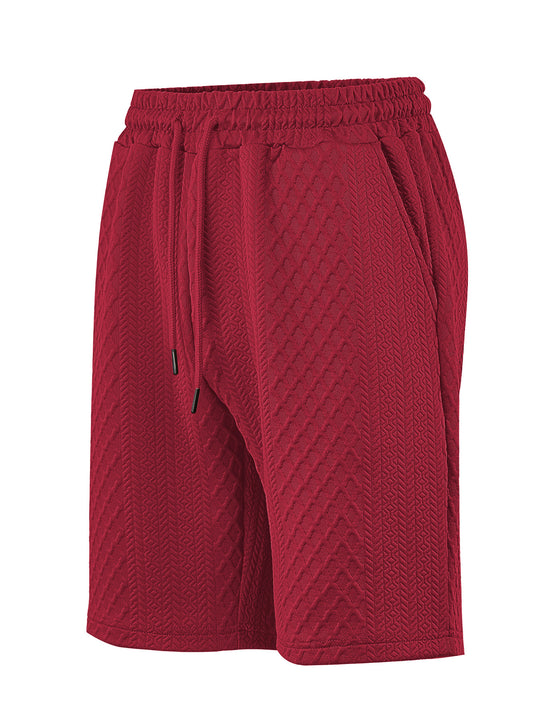 Herren nan strukturierte Lounge-Shorts mit Elastikbund Tunnelzug und seitlichen Eingrifftaschen EB